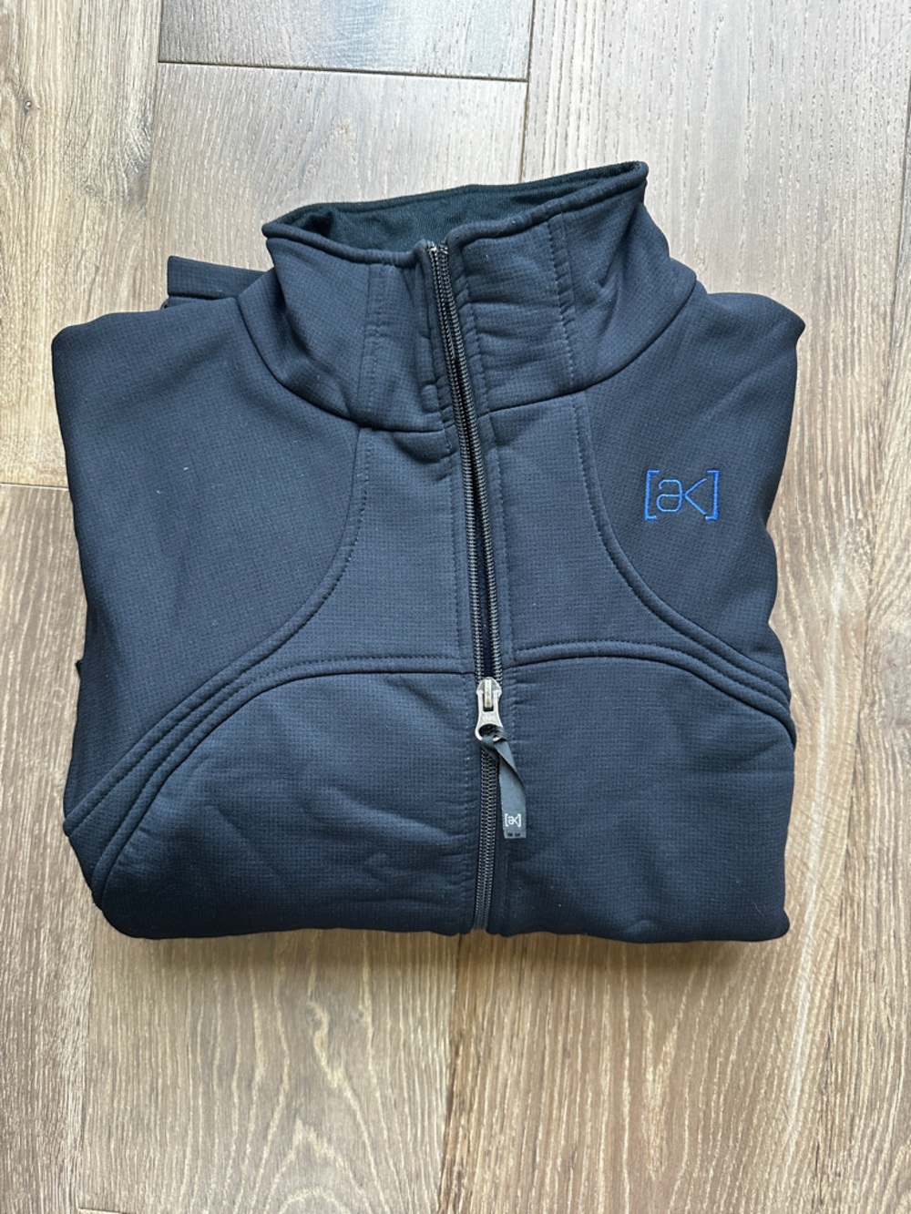 Vintage Burton AK Black Zip-Up Jacket with Blue Embroidery